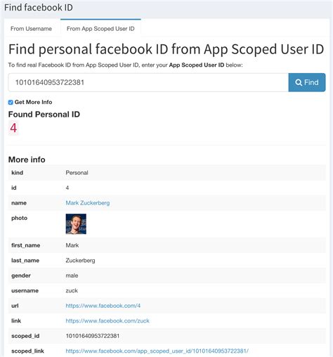 Many apps and plugins require facebook page/profile id while setting up. Get Facebook User ID from app-scoped User ID - Stack Overflow