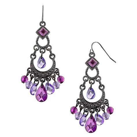 Purple Chandelier Earrings Purple Jewelry Vintage Inspired Jewelry