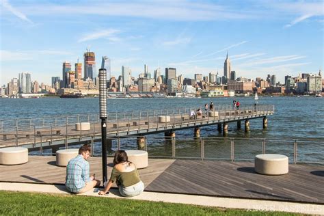 Viendo El Skyline De Nueva York Desde Hoboken Nueva Jersey Empire