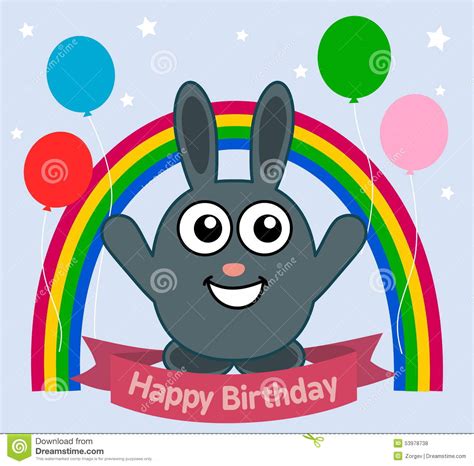 Rabbit Celebrating A Birthday Stock Vector Illustration Of Decorative