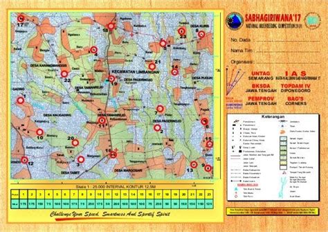Koleksi peta orienteering di indonesia. PETA ORIENTEERING SABHAGIRIWANA 17 ~ KOMUNITAS PETUALANG