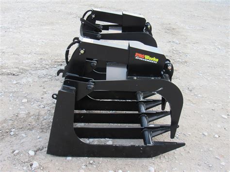72″ Heavy Duty Dual Cylinder Root Bucket Grapple Attachment Fits Euro