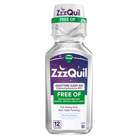 Vicks Zzzquil Sleep Aid Liquid Alcohol Free Berry 12 Fl Oz
