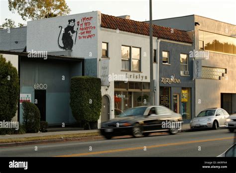 Banksy Stencil Melrose Ave Los Angeles California Stock Photo Alamy
