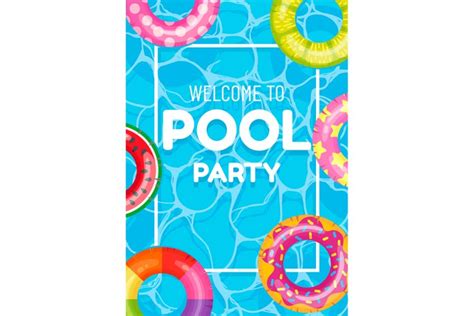 Banner Poster Invitation To Pool Party Vector