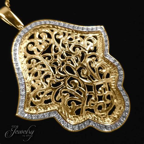 Swarovski Crystal Gold Fused Filigree Hamsa Necklace Boho To Soho