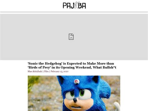 Opinion Mae Abdulbaki Pajiba Sonic The Hedgehog Is Expected To