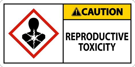 Caution Reproductive Toxicity GHS Sign On White Background 8066314