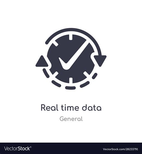 Real Time Data Icon Isolated Time Data Icon Vector Image