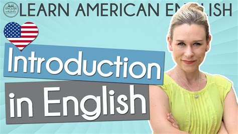 Introduction In English Learn American English English With Jackie
