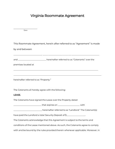 Virginia Rental Lease Agreement Template 2023 Pdf And Doc