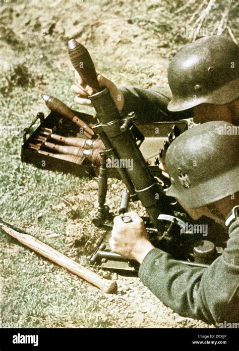 Operation Barbarossa Two Soldiers Mortar Weapon World War Ii