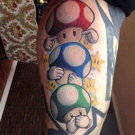 Mario 1up mushroom tattoo my extra life :) rate 1000s of pictures of tattoos, submit your own tattoo picture or just rate others Pin on tattoos