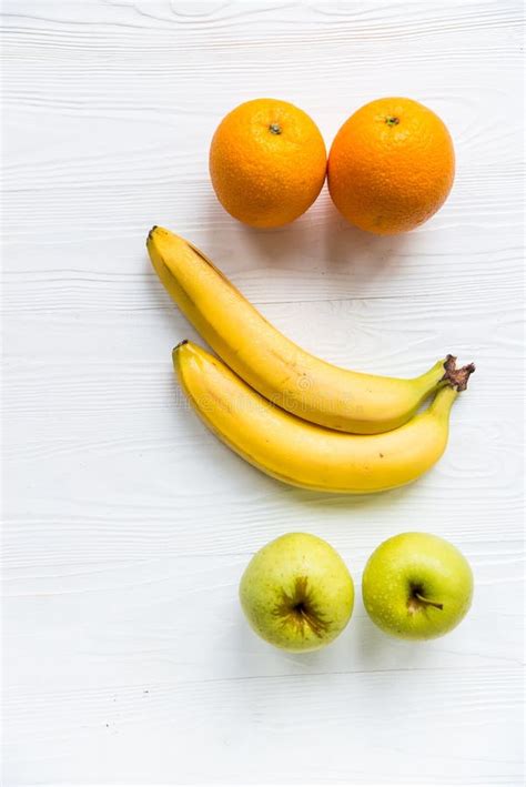 Fresh Apples Oranges And Bananas On White Stock Photo Image Of Fresh
