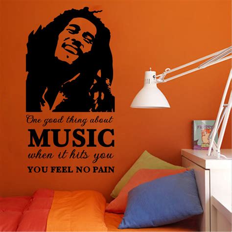 Vinyl Home Decoration Decal Bob Marley Reggae Music Vintage Wall
