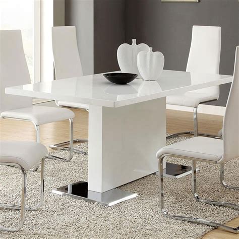 Modern White Dining Room Set Coaster Furniture Furniture Cart