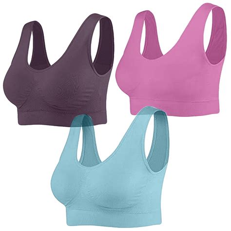3 Pack Seamless Sports Bra Wirefree Yoga Bra With Removable Pads For Women Sports Bras For Women