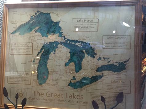 3d Bathymetry Map Of The Great Lakes Found In Marquette Mi Rmapfans