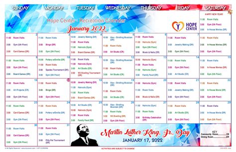 Hope Center – Centers Health Care Nursing and RehabilitationCalendar