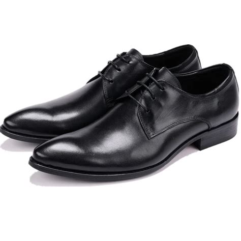 Fashion Derby Prom Shoes Mens Dress Shoes Genuine Leather Business