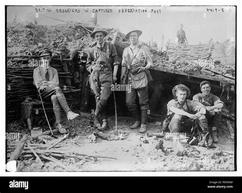 British Observers In Captured Observation Post Stock Photo Alamy