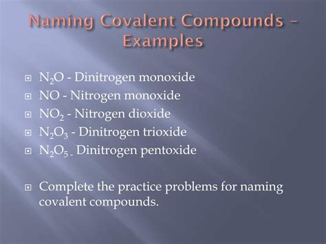 Ppt Naming Covalent Compounds Powerpoint Presentation Free Download