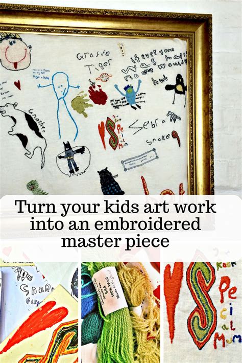 How To Make Keepsake Embroidered Memories From Art Work Pillar Box Blue