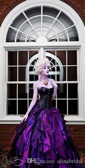 Purple And Black Organza Taffeta Ball Gown Gothic Wedding Dress Corset
