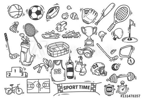 Sport Themed Doodle In 2021 Doodles Sketch Notes Sports Theme