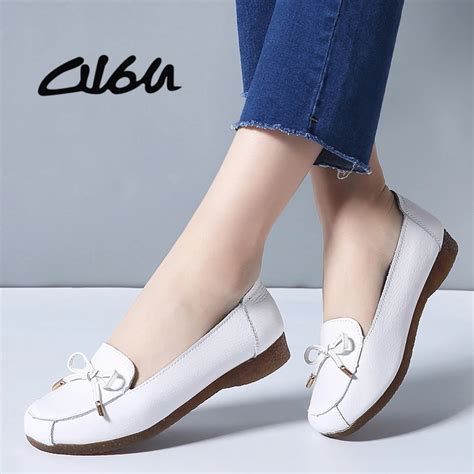 O16u 2018 Summer Flats Shoes Women Ballerina Flat Shoes Genuine Leather