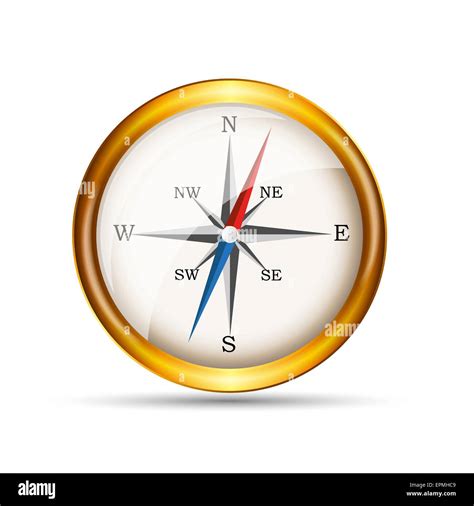 Glossy Gold Compass Vector Illustration Stock Vector Image And Art Alamy