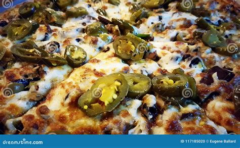 Jalapeno Pepper Pizza Stock Photo Image Of Food Spicy 117185020