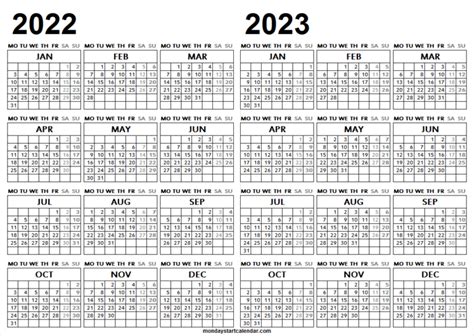 2022 2023 Calendar Printable Calendar Of National Days