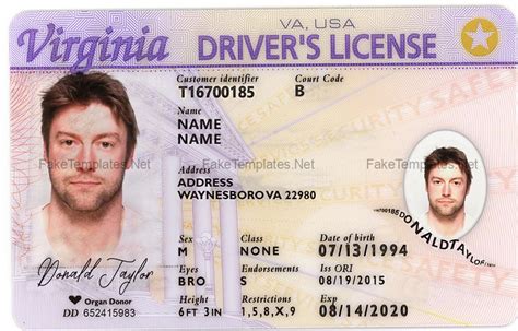 Virginia Driver License Template Psd Fake Virginia Id 2023