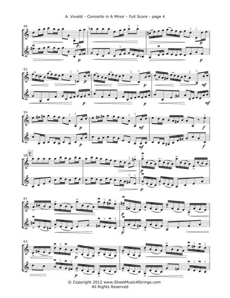 Vivaldi A Concerto In A Minor Mvt 1 For Two Violins Free Music Sheet