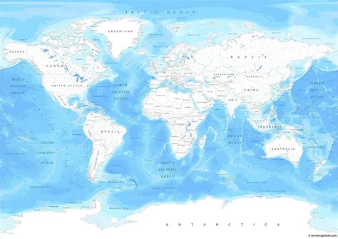 Detalle 50 Imagen Planisferio Con Nombres De Oceanos Y Mares