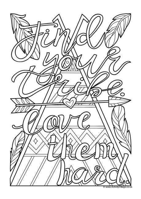 Find Your Tribe Colouring Page