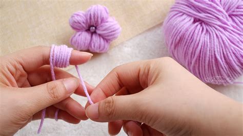 Woolen Flower Making For Beginners With Hand Diy Flower With Yarn