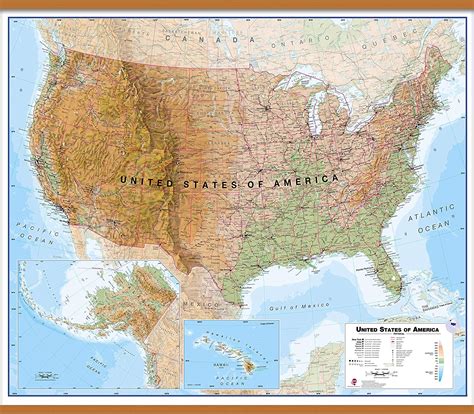 Large United States Us Wall Map Road Travel Hanging Poster Mural