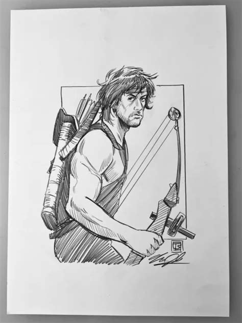 First Blood John Rambo Sylvester Stallone Pencil Sketch By Tim Shinn