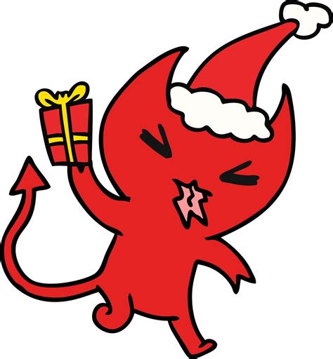 Christmas Cartoon Of Kawaii Devil 8610168 Vector Art At Vecteezy