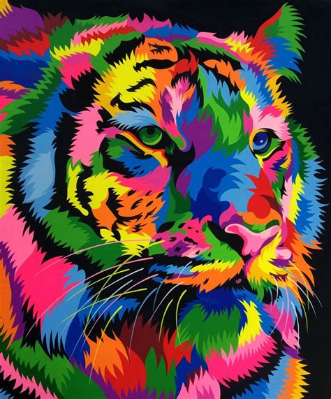 Tiger By Wahyu R Colorful Animal Paintings Animal Paintings Tiger