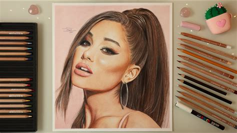 Drawing Ariana Grande 2021 Realistic Colored Pencil Portrait Youtube