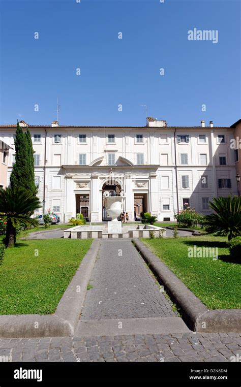 Rome Italy View Of The Square Of Saint Cecilia Grand Entrance And The