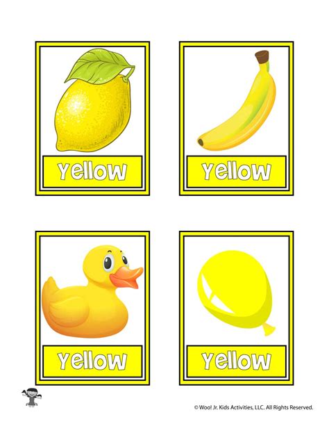 Yellow Color Flashcard Woo Jr Kids Activities Childrens Publishing