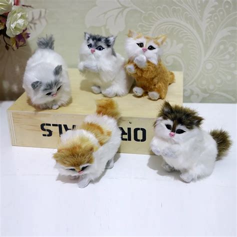 5pcsset Kawaii Real Life Cute Little Cats Lovely Realistic Kitten Mini