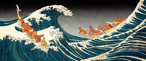 The Great Wave Of Kanagawa By Hokusai Painting Isle Of Dogs Waves The