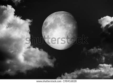 Moon Night Sky Clouds Elements This Stock Illustration 198416828
