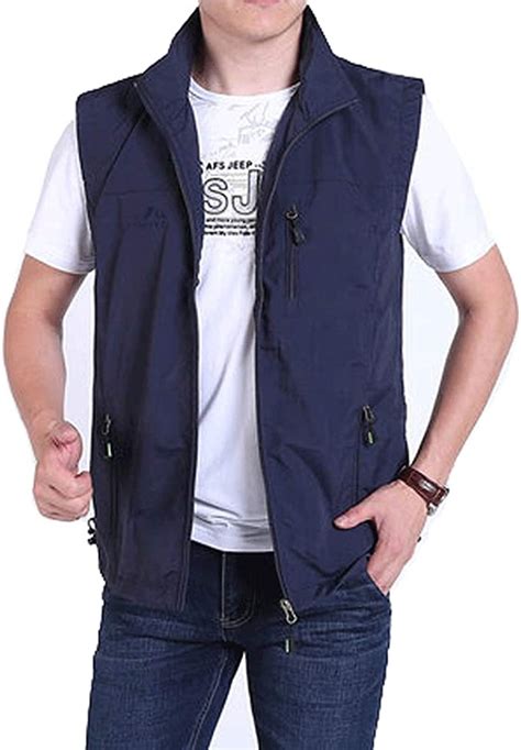 Mens Outdoor Vest Spring Summer Autumn Thin Section Fishing Cotton