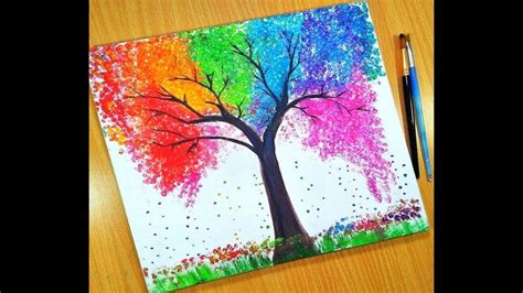 Colorful Rainbow Tree Painting For Kidseasy Painting For Kidssimple